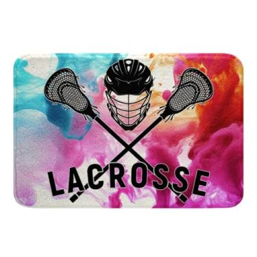 Imagem de Feelyou Lacrosse Tapetes de Banho Crianças Bola Jogo Tema Esportes Tapetes de Banheiro Meninos Meninas Amante Lacrosse Decoração Tapetes de Banho Microfibra Capachos Tapete de chão Quarto 20" x 32"