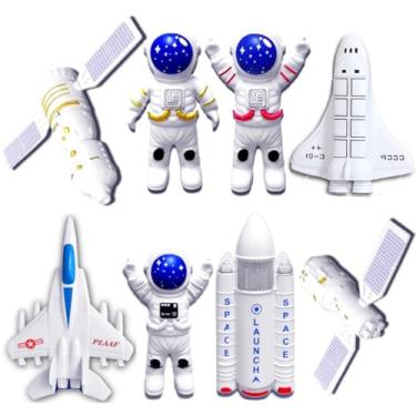 Imagem de Conjunto de Brinquedos Espaciais Nasal Bonecos Astronautas com Foguetes e Acessórios