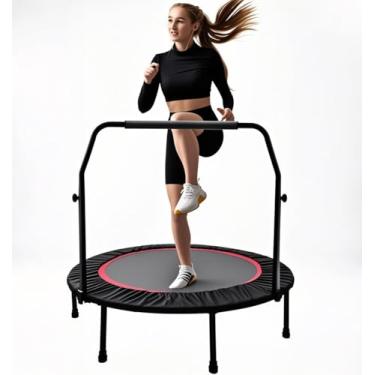 Imagem de Jump Cama Elástica Ginástica, Trampolim Dobrável de 40 Polegadas, Equipada com Pegas de Espuma Ajustáveis, Adequada para Exercícios em Ambientes Internos/Externos, Máxima de 250 kg
