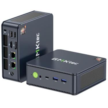 Imagem de Mini PC GMKtec AMD Ryzen 7 5825U (Turbo 4,5 GHz) Dual NIC 2.5G, computador de mesa para jogos, 16 GB DDR4, SSD de 512 GB, Dual LAN 2.5G/Wi-Fi 6E, USB 3.2, USB-C, BT 5.2, DP, HDMI, ventilador duplo