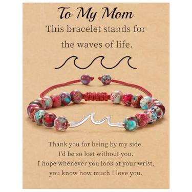 Imagem de Presentes inspiradores para mulheres, pulseira ondulada, presentes de encorajamento, pulseiras de contas de pedra natural, Life Is Tough Anime, espiritual, pensativo, obtenha presentes Weel, joias de