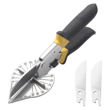 Imagem de Tesoura de esquadriRAINHOL para moldagem, ferramenta de corte de ângulo ajustável de 45 a 135 graus, ferramenta manual de corte para moldagem de madeira, PVC, entroncamento, 2 lâminas de substituição