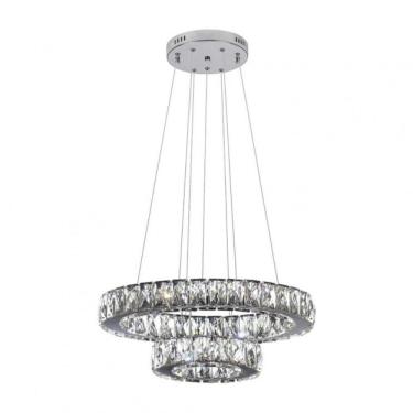Imagem de Pendente Led Redondo 02 Aros 35w 4000k 400x200 Mm Tokyo Bronzearte Inox