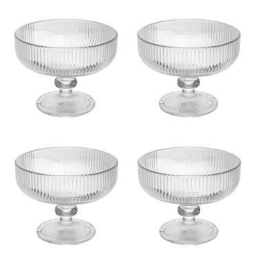 Imagem de Conjunto 04 Taças de Sobremesa Cristal Ecológico 300 ml Lines Wolff