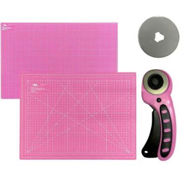 Imagem de Kit Base Placa de Cortar Tecido Papel Apoio de Mesa A2 45 x 60 + Corta