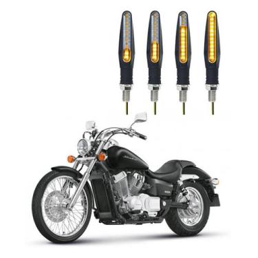Imagem de KIT 4 Setas Sequenciais Modelo P25B Slim / Palito Para Moto SHADOW AM 