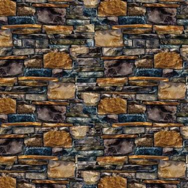 Imagem de Papel De Parede Tijolos E Pedras Queimados Adesivo Sala - LRP