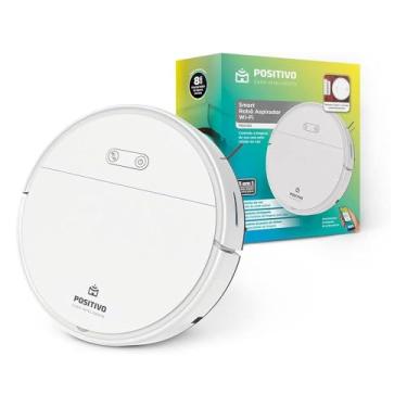 Imagem de Smart Robô Aspirador Wi-Fi PRA100 Positivo Casa Inteligente, 3 em 1, Varre, Aspira e Passa Pano, Retorna para Base, Controle por Comando de voz ou pelo App, Bivolt – Compatível com Alexa