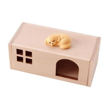 Imagem de MERIGLARE 1/12 Casa de bonecas em miniatura casa de animais de estimação mini estatueta de animal de estimação fofo acessório adereços cena brinquedo festival, Cachorro