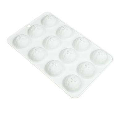 Imagem de QIEIEI Moldes de silicone de nogueira para doces de chocolate, silicone, bandeja de moldagem de bolo de 12 cavidades com desenhos de nozes para sobremesas delicadas