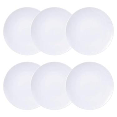 Imagem de Conjunto 6 Pratos Fundos de Porcelana Tramontina 21cm Branco Leonora Leve Cupê