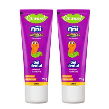 Imagem de Kit 2 Gel Dental Carmed Fini Minhocas Azedinhas com Flúor 70g