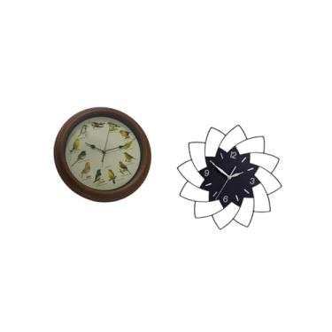 Imagem de Bothyi Relógio de Parede Acrílico em Forma de Pássaro Cantando, Relógio Pendurado em Forma de Flor, Elegante, Silencioso, Simples, Decorativo para Sala de Ja