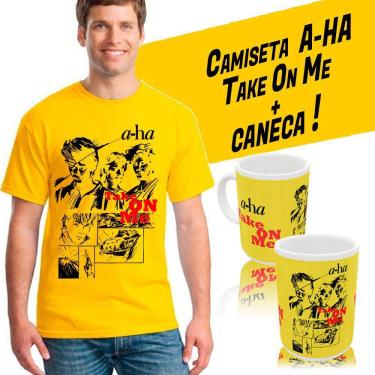 Imagem de Camiseta Banda A-HA rock, pop, new wave anos 80 + caneca, estampa exclusiva, unissex