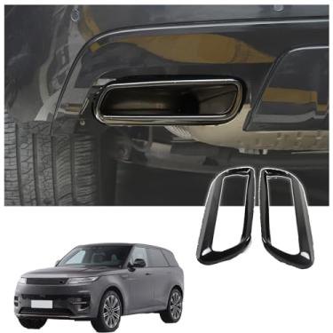 Imagem de JONKOKO Acessórios Externos de Aço Inoxidável Silenciador de Escapamento Tampa de Acabamento Do Tubo de Escape para Land Rover Range Rover Sport L461 2023-2024 Cilindro Traseiro Do Carro Tampa Do Tubo