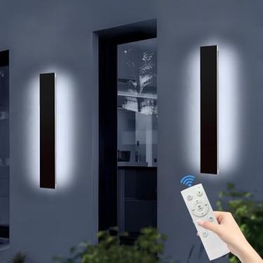 Imagem de Mikeru Arandela de parede LED atualizada de 79,8 cm de comprimento e 11 cm de largura, 10%-100% de escurecimento + 3000K-6000K ajustável, IP65 à prova d'água para iluminação externa capa caixa de