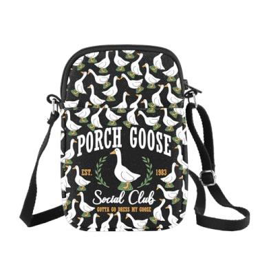 Imagem de CHOORO Bolsa tiracolo Porch Goose Social Club Gotta Go Dress My Goose Funny Goose Gifts Goose Lover Gift, Ganso de varanda B