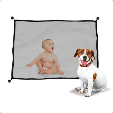 Imagem de Tela de Proteção Petliz Barreira de Segurança para Portas e Escadas 80x72cm para Bebês Crianças e Animais de Estimação