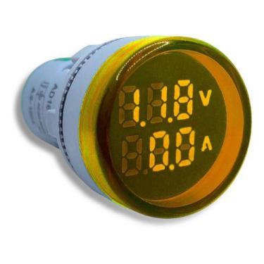 Imagem de Sinaleiro Voltímetro E Amperímetro 100a Ad101-22vam Amarelo - Genérico