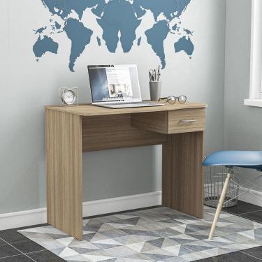 Imagem de Mesa de Escritório Arapeí 90cm 1 Gaveta Castanho Politorno Móveis