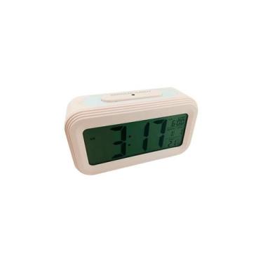 Imagem de Relógio LED Digital Despertador 14cm Colorido - Aliança, Rosa