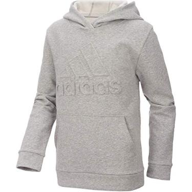 Imagem de Moletom com capuz masculino Adidas exclusivo com logotipo esportivo em relevo e mistura de algodão (cinza/PP)