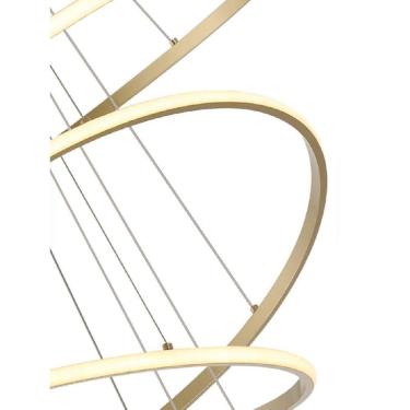 Imagem de Pendente Led Moderno 4 Anéis Mesa Escada Pé Direito Duplo