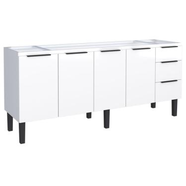 Imagem de Gabinete Para Cozinha Aço Jupiter 1,74m Branco Para Pia De 1,80m - P101636 - Cozimax