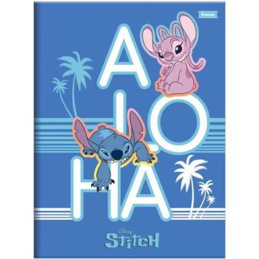 Imagem de Caderno Brochurão Grande Capa Dura Stitch 80 Fls - Foroni, Azul