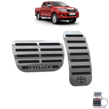 Imagem de Pedaleira Automático Em Aço Inox Hilux 2012 A 2015 Preto