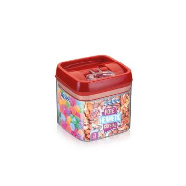 Imagem de Pote Hermético Cristal Quadrado 1,1 Litros Injeplastec