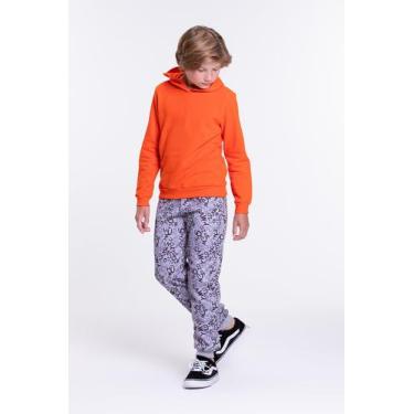 Imagem de Conjunto Moletom Infantil Masculino Capuz e ABC Laranja - Vida Costeir