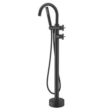 Imagem de Torneira para banheira Artiqua Freestanding, preto, suporte para chão, torneiras de latão com chuveiro de mão