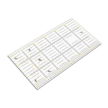 Imagem de Colaxi Régua retangular de acrílico para quilting, régua de costura, medição, modelo prático e portátil para artesanato, desenho de para mulheres