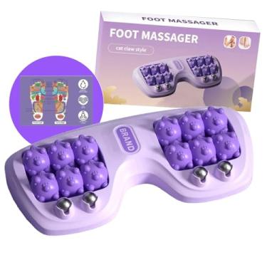 Imagem de Rolo massageador de pés para alívio da fascite plantar, terapia de acupressão de pé duplo para alívio da dor, alívio do estresse e melhor circulação, ferramenta de reflexologia portátil para uso