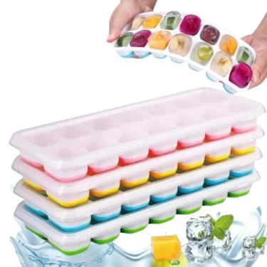 Imagem de kit 2 formas de gelo de silicone com tampa