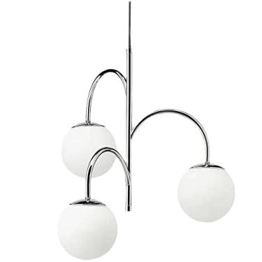 Imagem de YQSLQZZ Luminária pendente Sputnik moderna cromada com 3 luzes, luminária de teto semi-embutida com altura ajustável, base G9, para sala de estar, quarto, sala de jantar