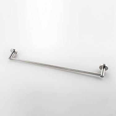 Imagem de Kit de acessórios de banheiro de aço inoxidável toalheiro de níquel escovado, suporte de papel para escova de vaso sanitário, gancho de roupão, suporte de toalha de papel (suporte de cordel)