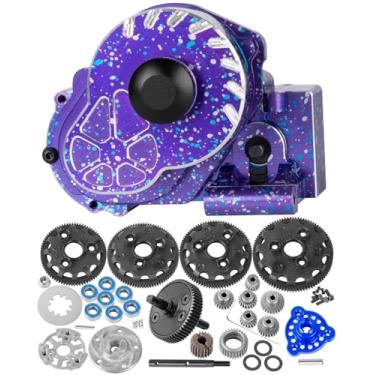 Imagem de hopsupRC Metal Magnum 272R Assembled Transmission Upgrades Part for 1/10 Slash/Rustler/Stampede/Bandit 2WD VXL. Gearbox Transmission Bundle with Tooth Spur Gear Hops Up. #9495 Purple&Blue