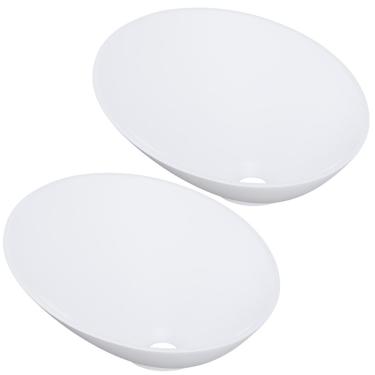 Imagem de Kit 02 Cubas de Apoio Meia Lua Para Banheiro Lavabo C01 BM38W Branco Matte Fosca - Lyam