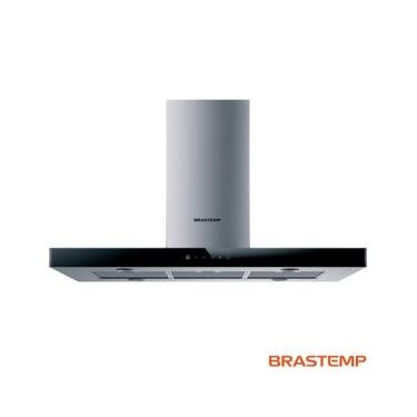 Imagem de Coifa de Ilha Brastemp 100 cm Inox 5 e 6 bocas com Painel Touch on Glass