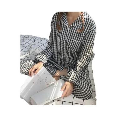 Imagem de Conjunto De Pijamas Femininos Com Estampa De Cereja Listrada, Camisa C