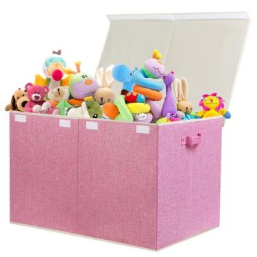 Imagem de Caixa de armazenamento de brinquedos popoly 122L dobrável 66x43x43 cm 