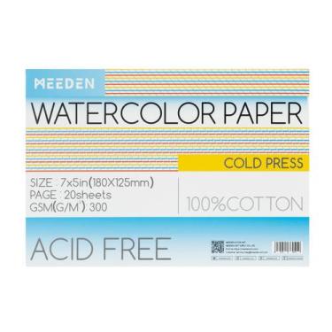 Imagem de Bloco de papel aquarela MEEDEN 100% algodão 300 g/m² 5 x 7 polegadas 2