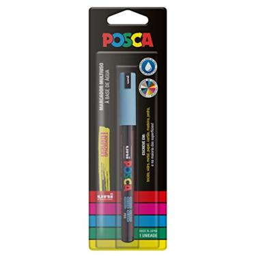 Imagem de POSCA, UNI, Caneta Marcador PC-1MR Extra Fine, 0,7 mm, Azul Glacial, tom Pastel, Blister com 1 unidade