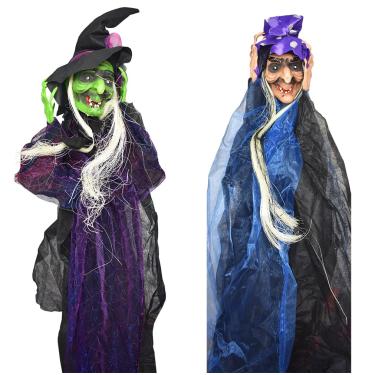 Imagem de Black Duck Brand Conjunto de 2 bruxas suspensas sortidas – Possui 2 estilos – mede cerca de 106 cm – Decoração interna ou externa – Ótimo para pendurar em pátios, varandas, árvores e muito mais! (2 unidades)