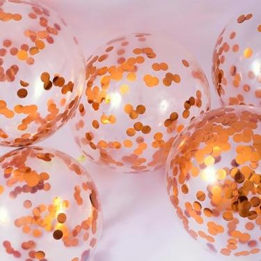 Imagem de KIRIKOU Pack of 24 Pieces Orange Confetti Balloons 12 Inch Latex Party Balloons for Party Decorations, Wedding, Engagement, Bridal, Birthday and Shower (Orange)