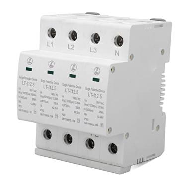 Imagem de AUNMAS Dispositivo de Proteção contra Surtos de Protetor de Tensão 4P, Protetor de Sobretensão de Nível T1, Design Retardador de Chama Compacto, Ideal para Proteção de Circuito