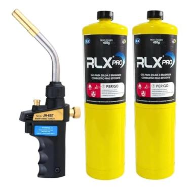 Imagem de Conjunto Maçarico Portátil Profissional +2 Lata Gás Map 400g