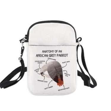 Imagem de Bolsa transversal Anatomy Of An African Grey Parrot Gifts Funny Bird Lover Gifts Crossbody Bag